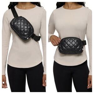 Lole Black Quilted Belt Bag | Crossbody / Waist Pack | NWOT